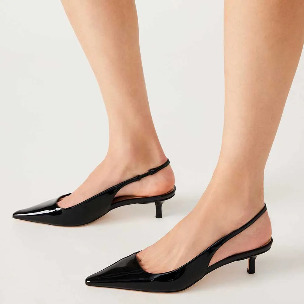 Zebrina Décolleté Slingback - Nero