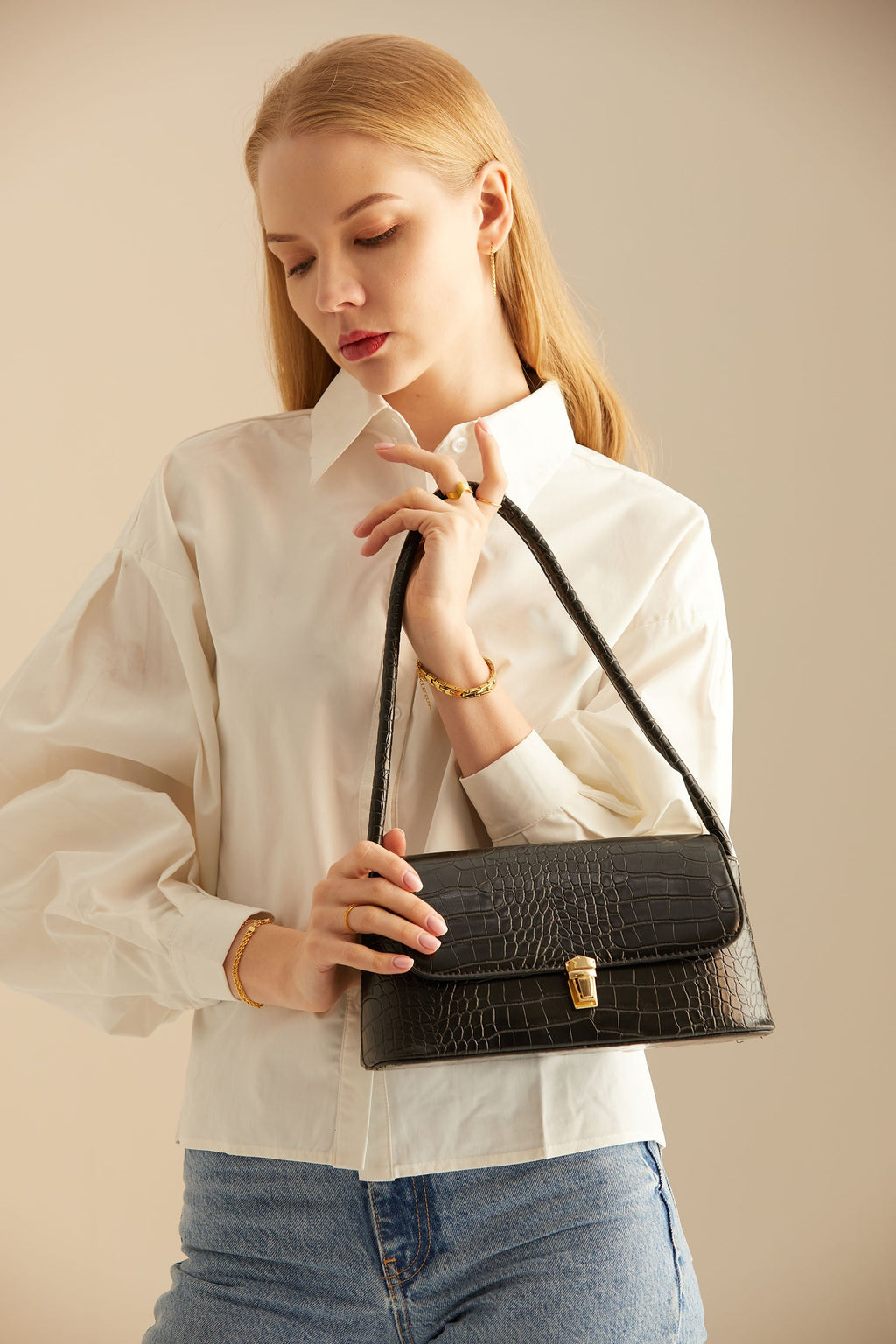 Corella Borsa Baguette - Nero