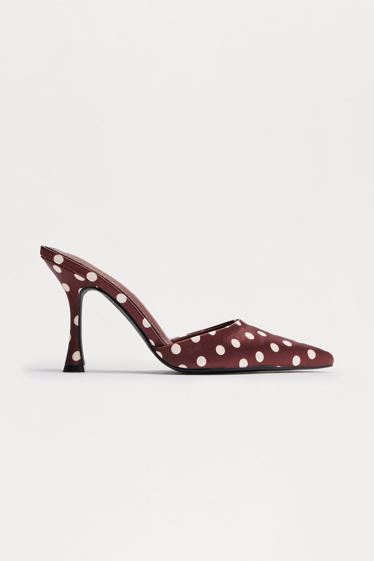 Delizia Décolleté in Raso a Pois - Marrone