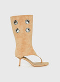 Talvessina Sandalo Infradito con Zip - Cammello