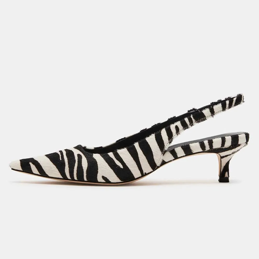 Zebrina Décolleté Slingback - Zebra