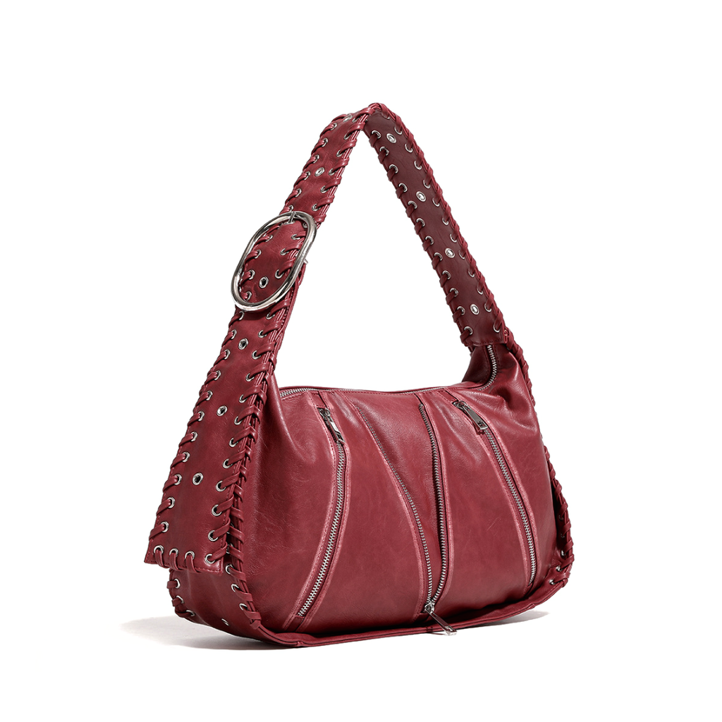 Corinda Borsa Hobo con Zip - Rosso