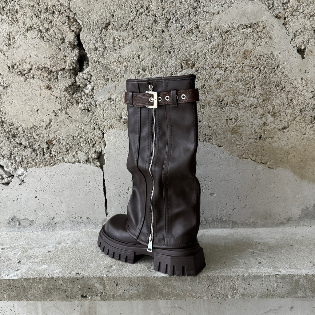 Marveena Stivale Platform con Risvolto