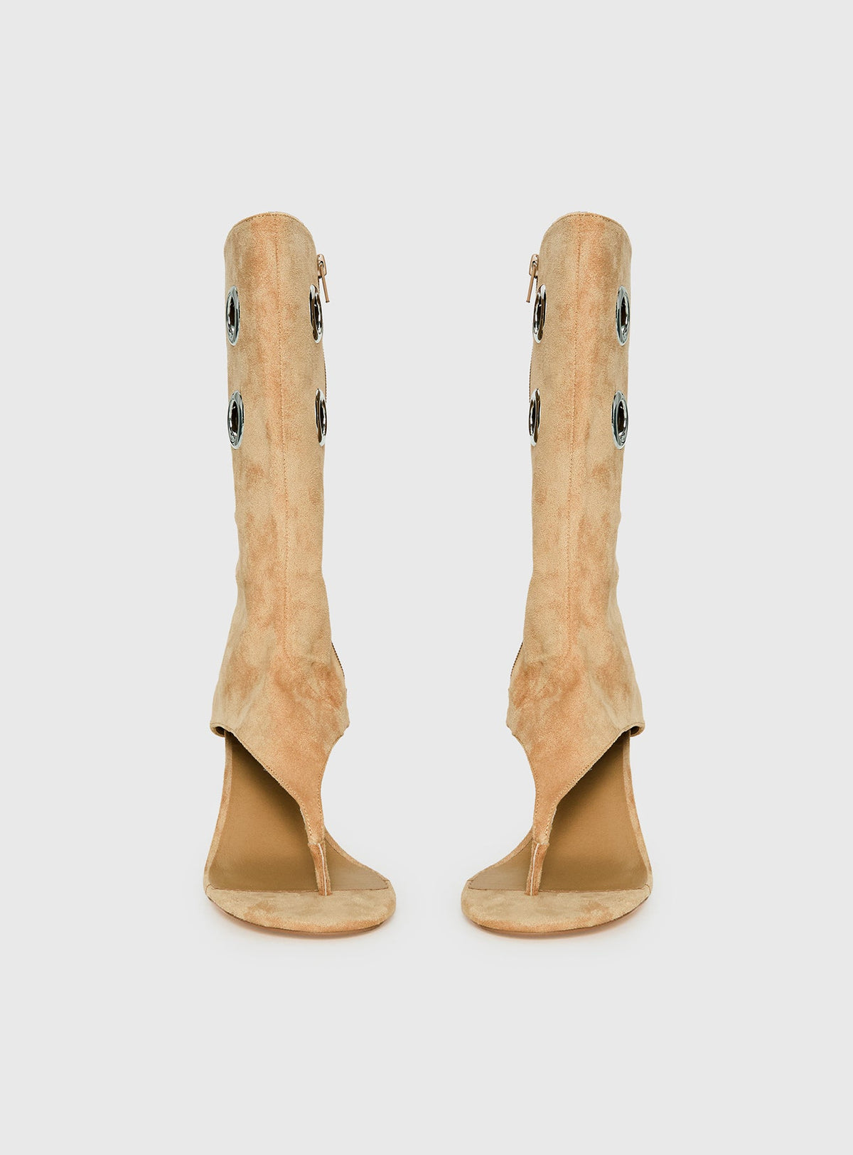 Talvessina Sandalo Infradito con Zip - Cammello