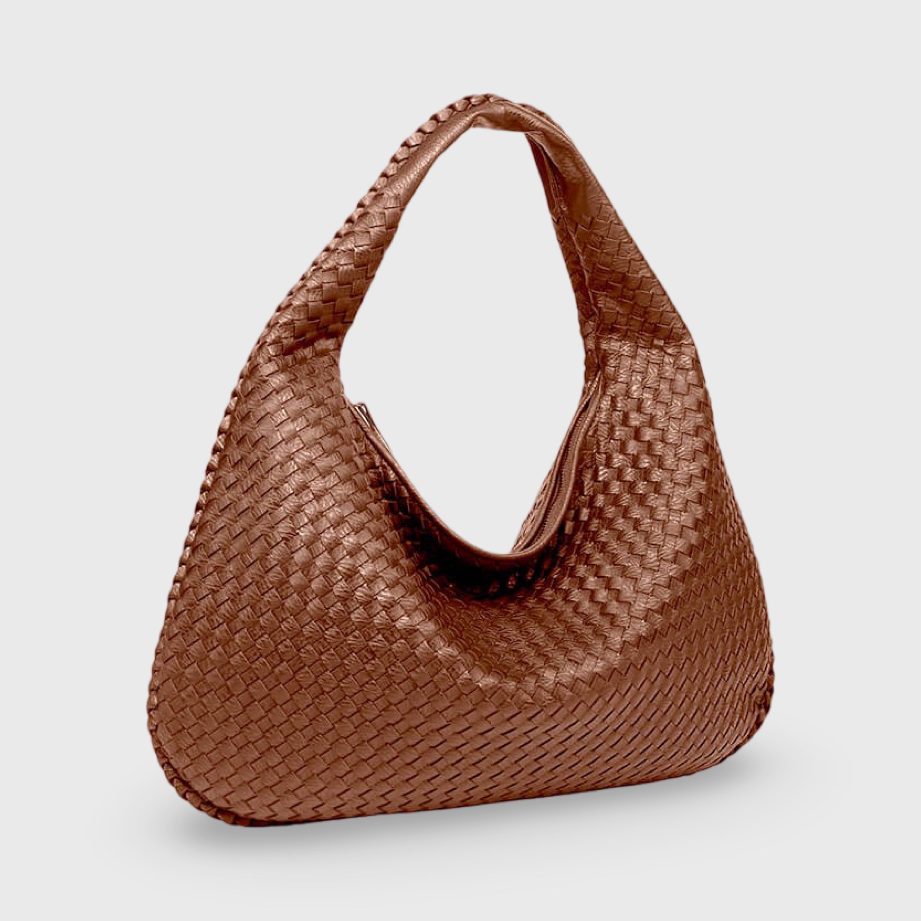 Coralena Borsa a Spalla Oversize - Marrone