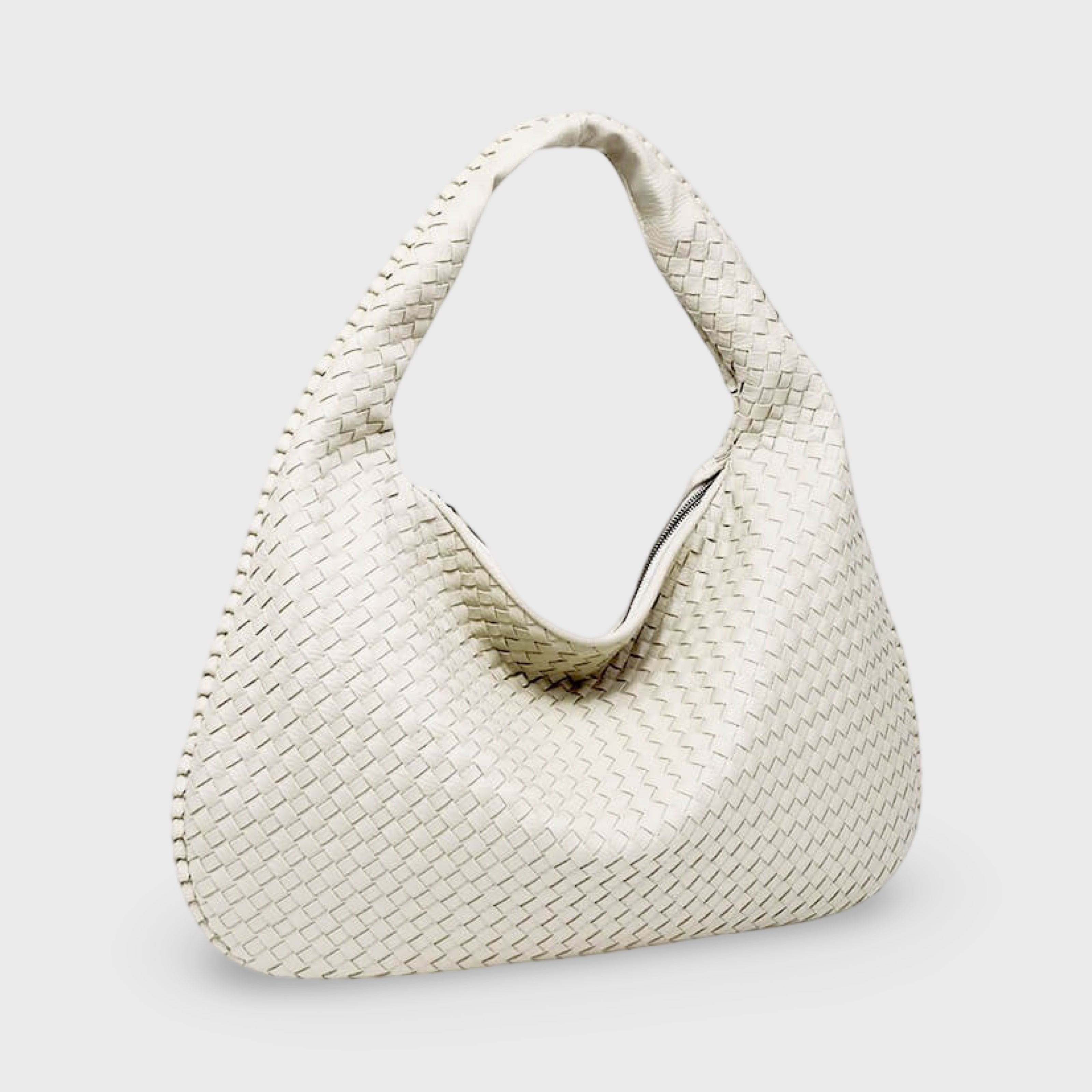 Coralena Borsa a Spalla Oversize - Bianco