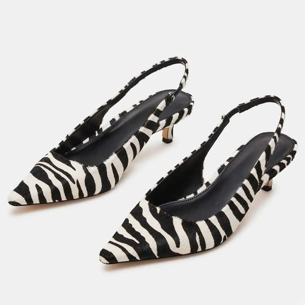 Zebrina Décolleté Slingback - Zebra