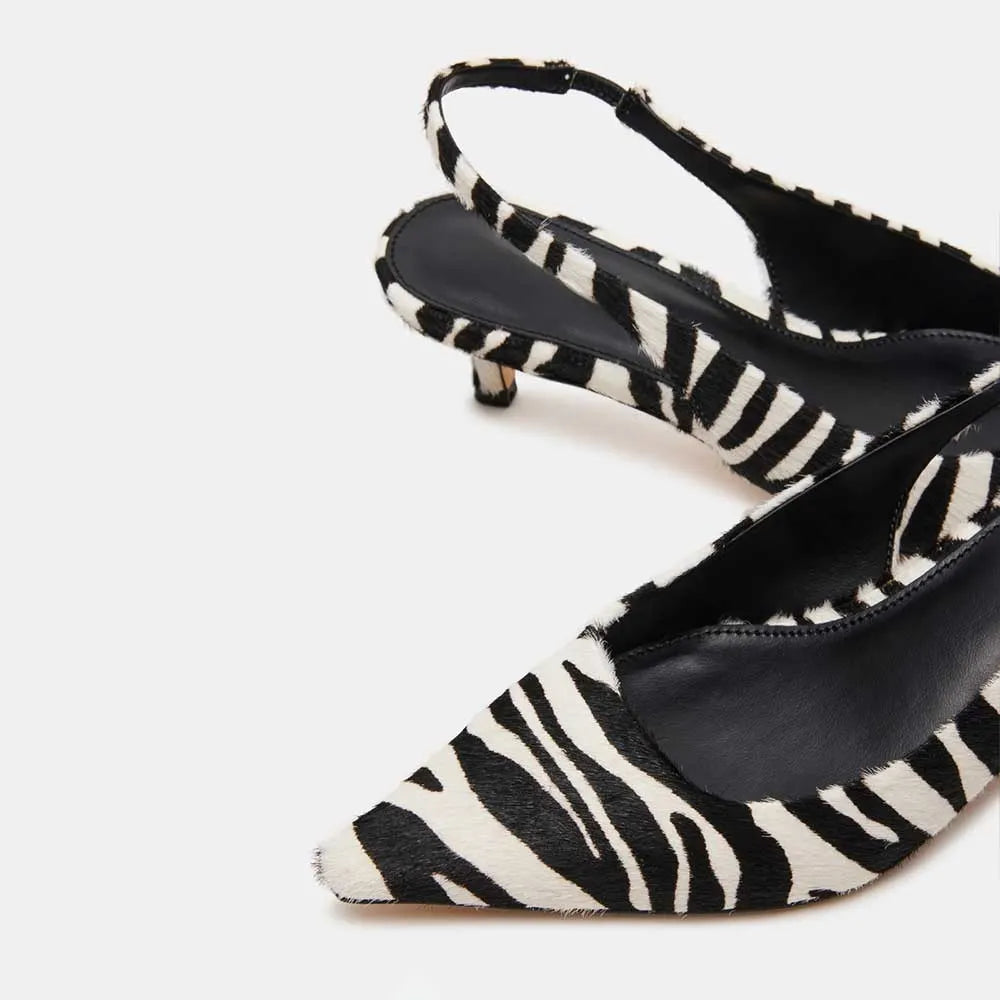 Zebrina Décolleté Slingback - Zebra