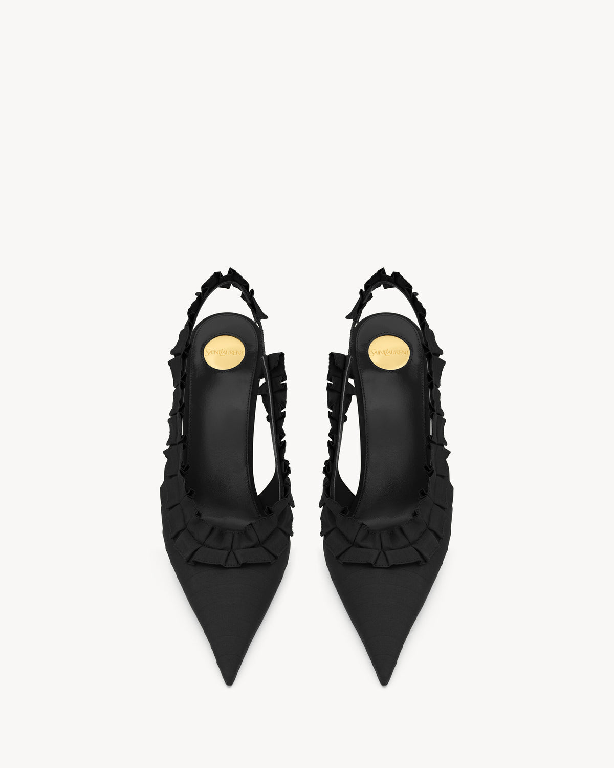 Madelina Décolleté Slingback in Seta - Nero