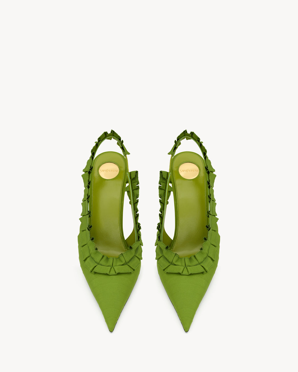 Madelina Décolleté Slingback in Seta - Verde