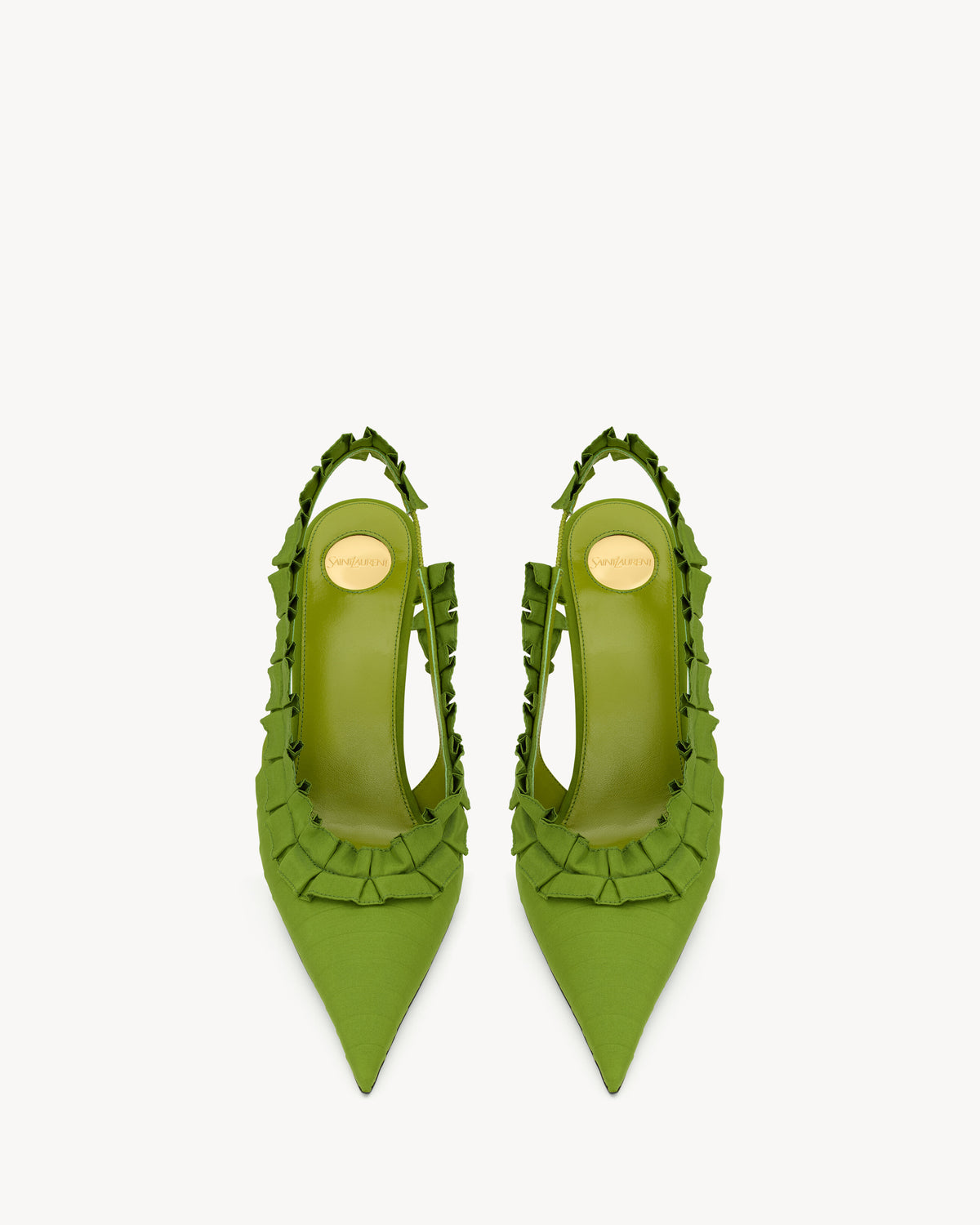 Madelina Décolleté Slingback in Seta - Verde