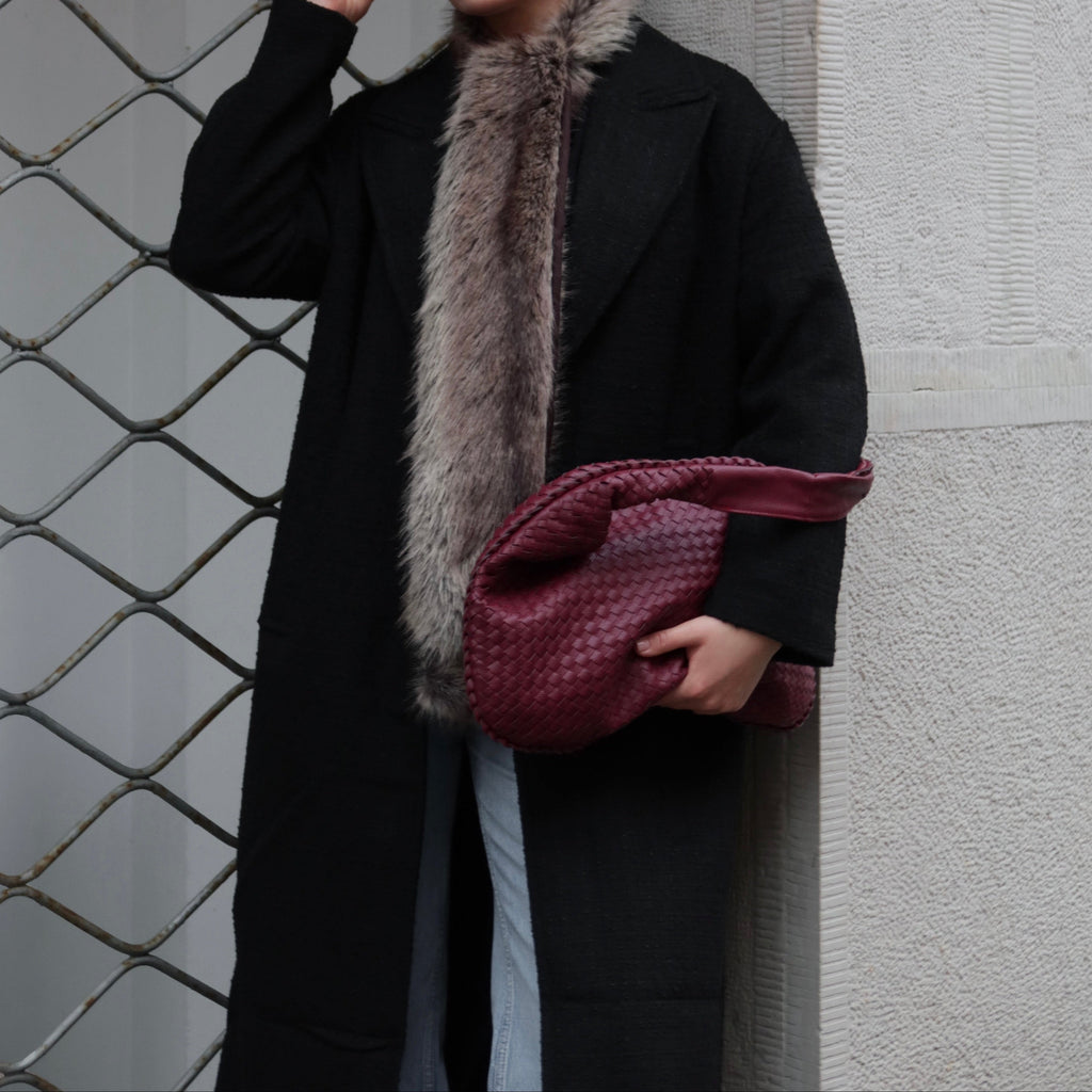 Coralena Borsa a Spalla Oversize - Rosso