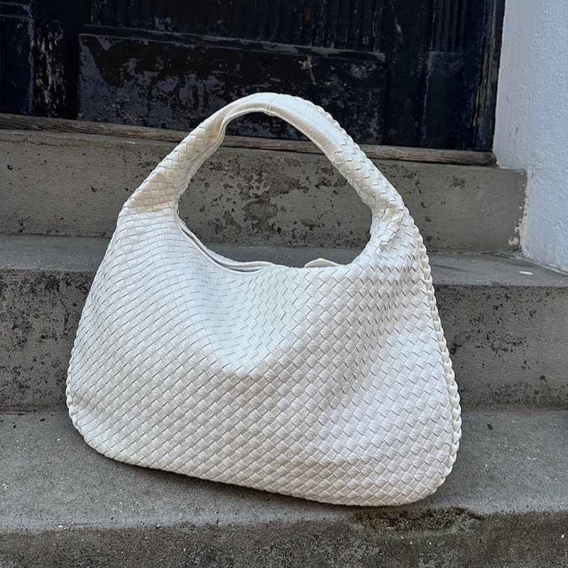 Coralena Borsa a Spalla Oversize - Bianco