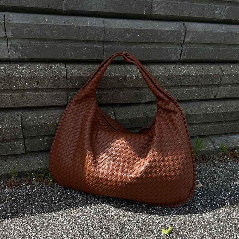 Coralena Borsa a Spalla Oversize - Marrone