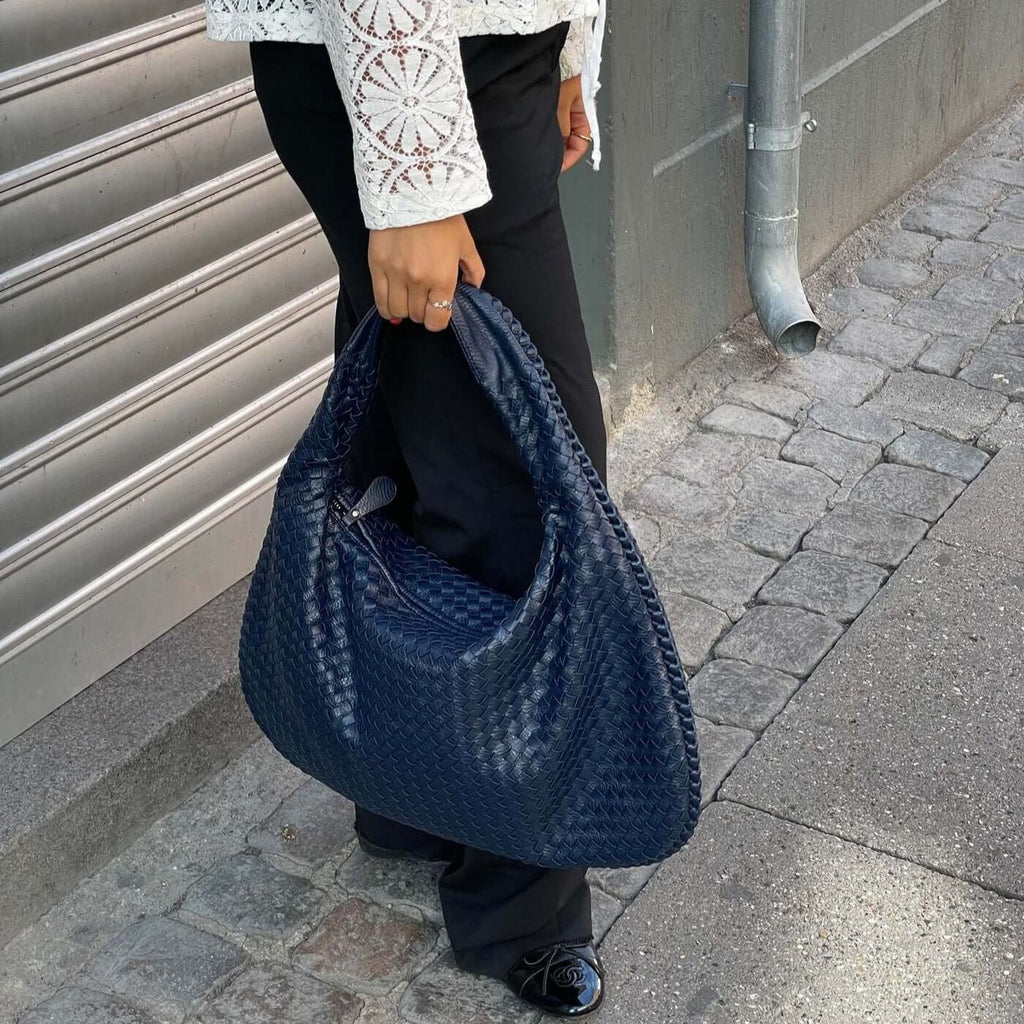 Coralena Borsa a Spalla Oversize - Blu