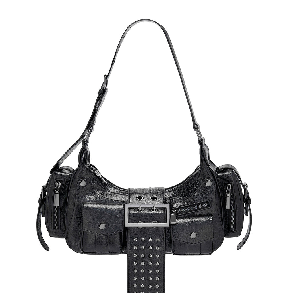 Delisa Borsa a Tracolla Borchiata - Nero