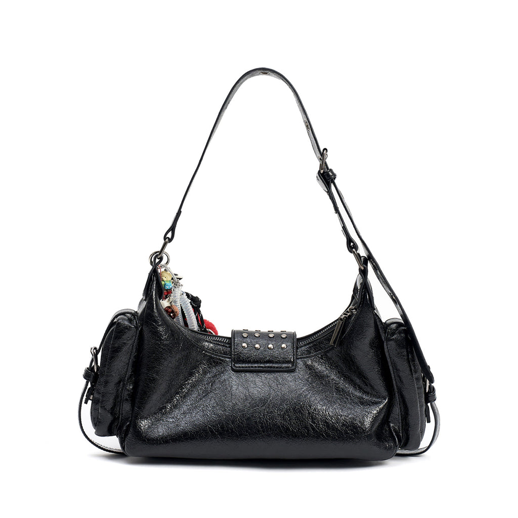 Delisa Borsa a Tracolla Borchiata - Nero