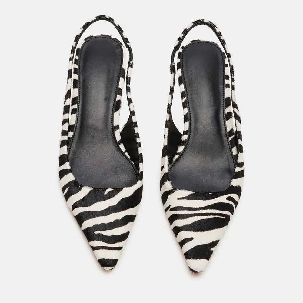 Zebrina Décolleté Slingback - Zebra