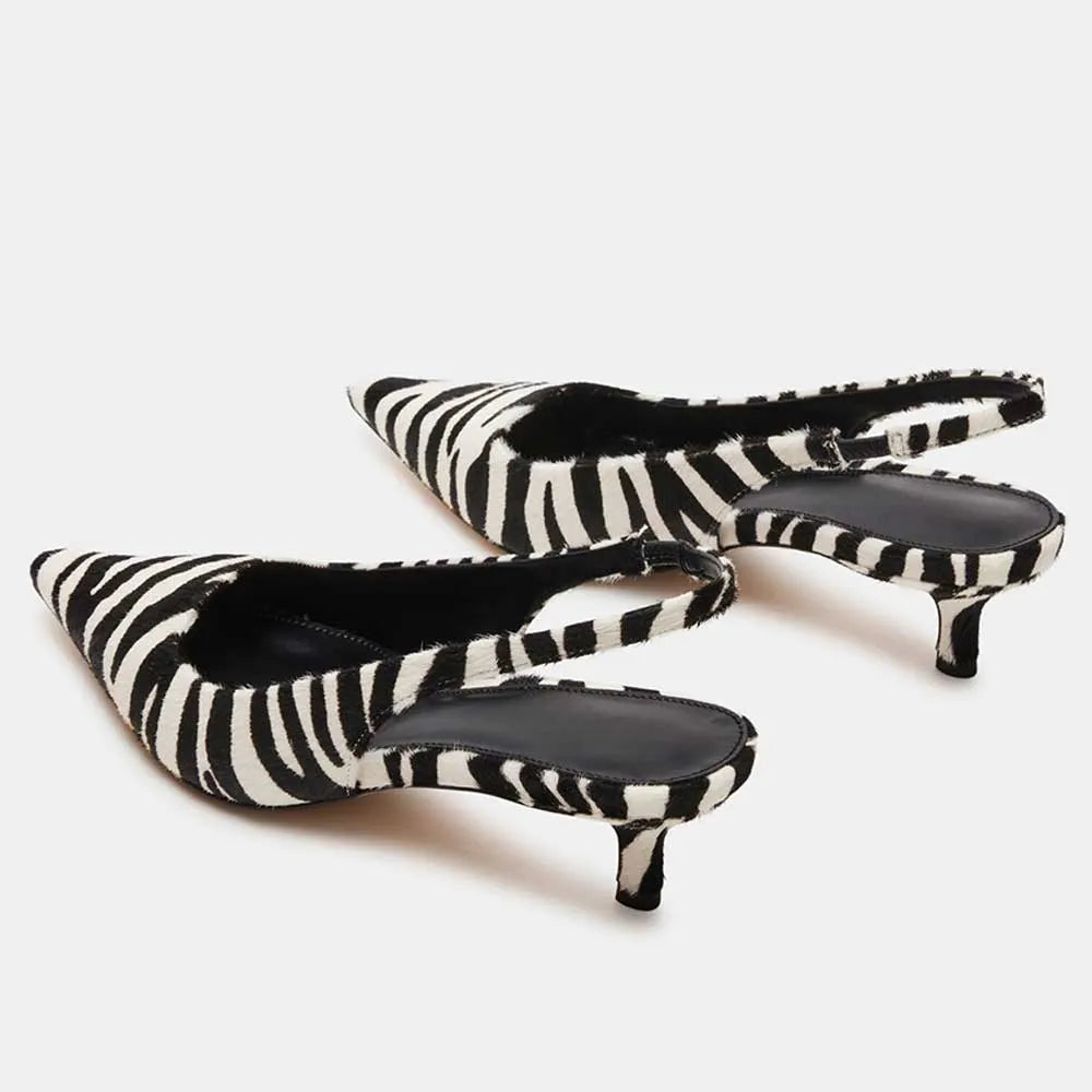 Zebrina Décolleté Slingback - Zebra
