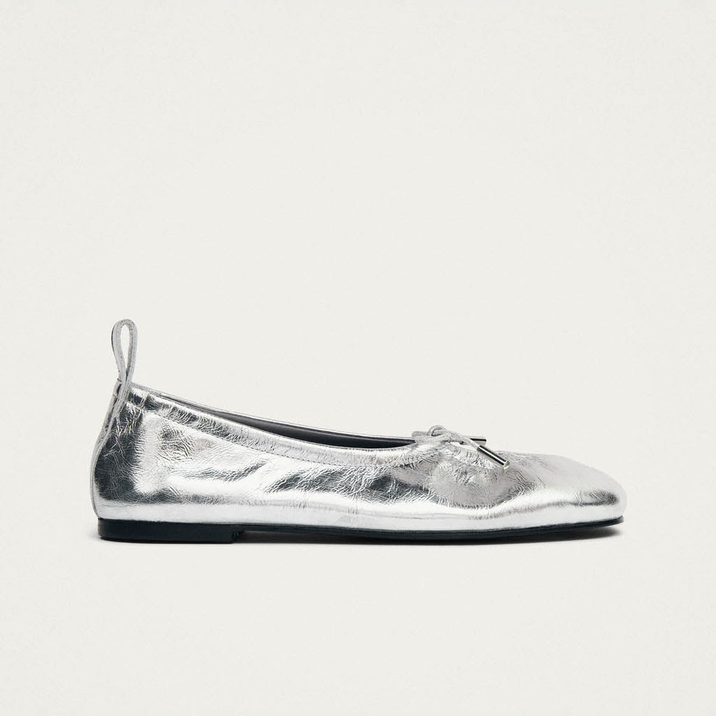Rosalinda Ballerina Elastica Metallizzata - Argento
