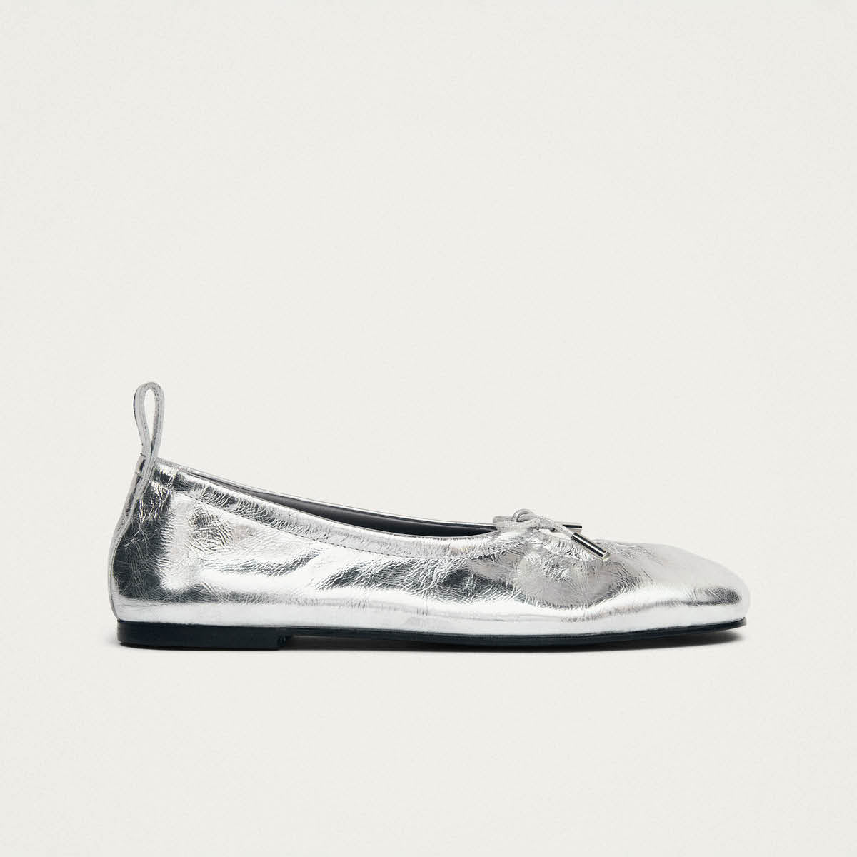 Rosalinda Ballerina Elastica Metallizzata - Argento