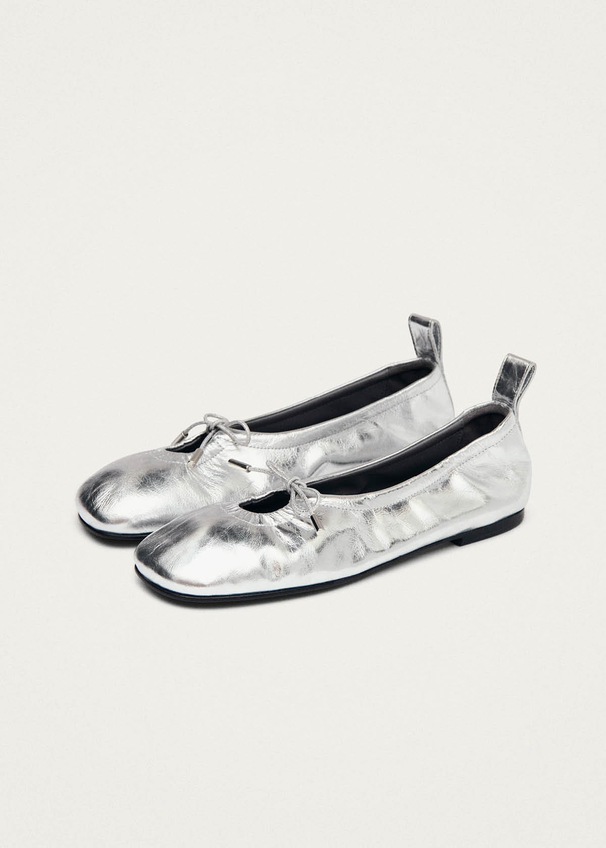 Rosalinda Ballerina Elastica Metallizzata - Argento