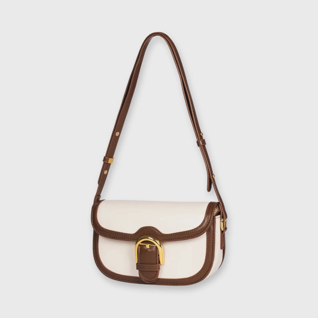 Marabella Mini Borsa a Spalla - Marrone e Bianco