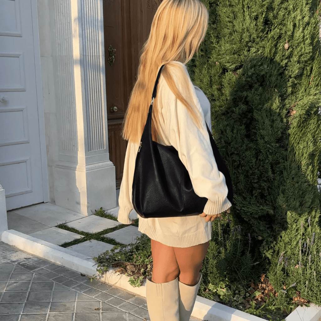 Cassie Borsa Rotonda Retro - Nero